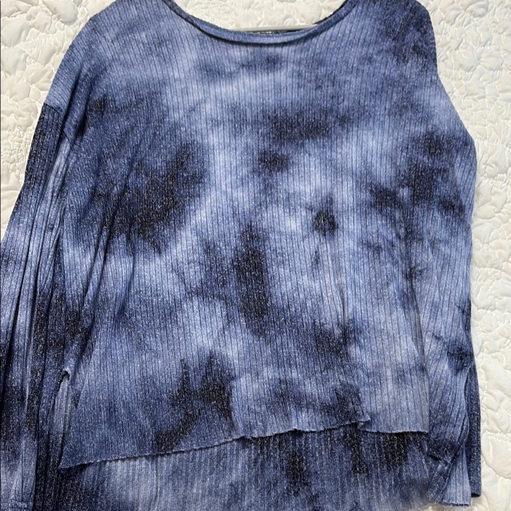 Rue21 Blue Ribbed Relaxed Blouse